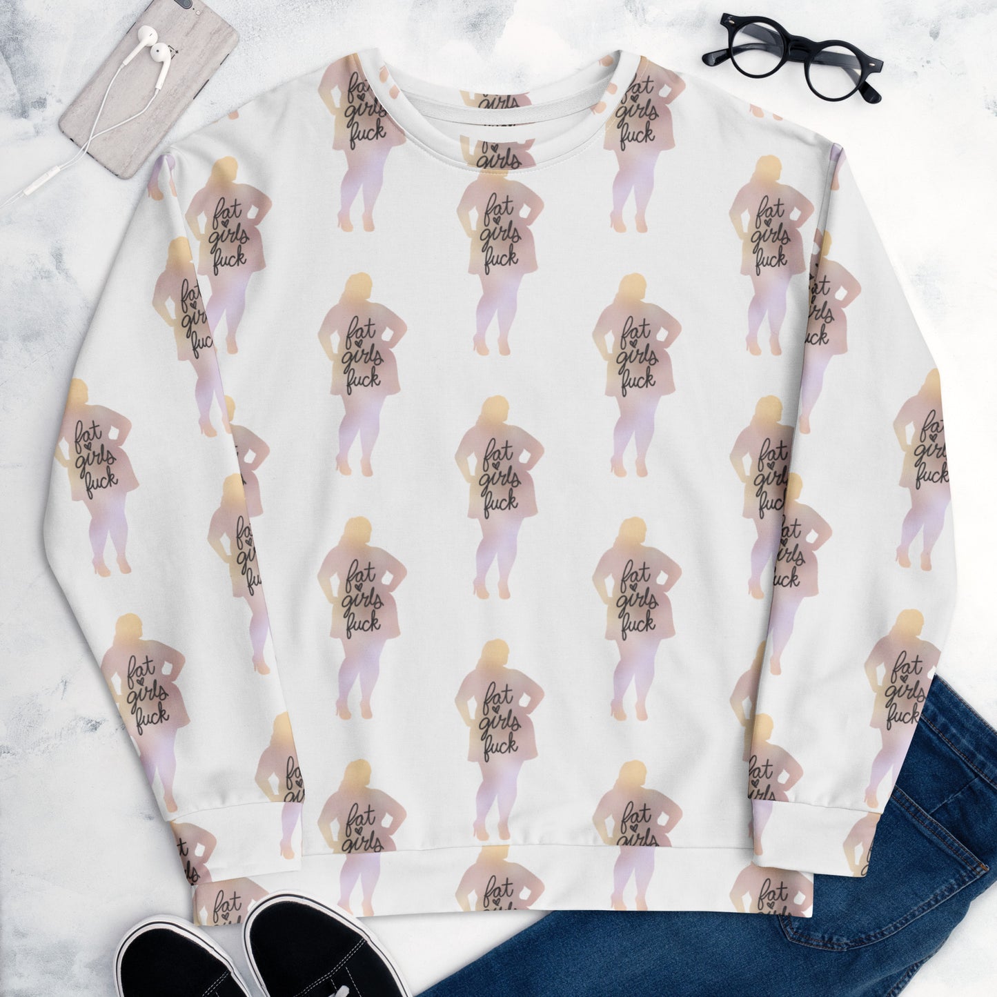 Fat Girls Fuck All-Over Printed Sweatshirt